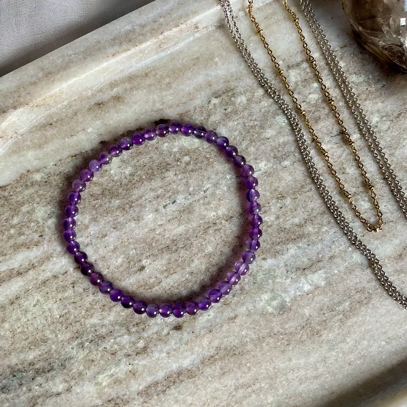 EDELSTEIN ARMBAND "AMETHYST" (4 mm)