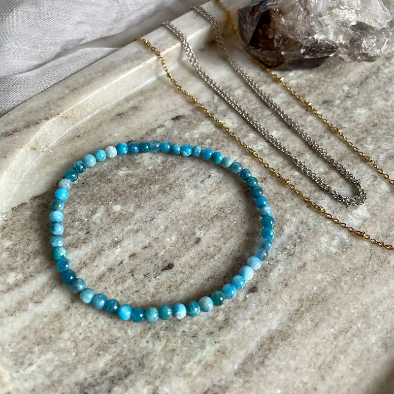 EDELSTEIN ARMBAND "APATIT" (4 mm)