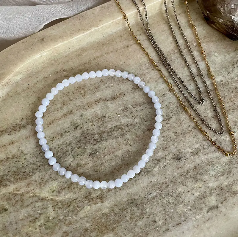 EDELSTEIN ARMBAND "CHALCEDON" (4 mm)
