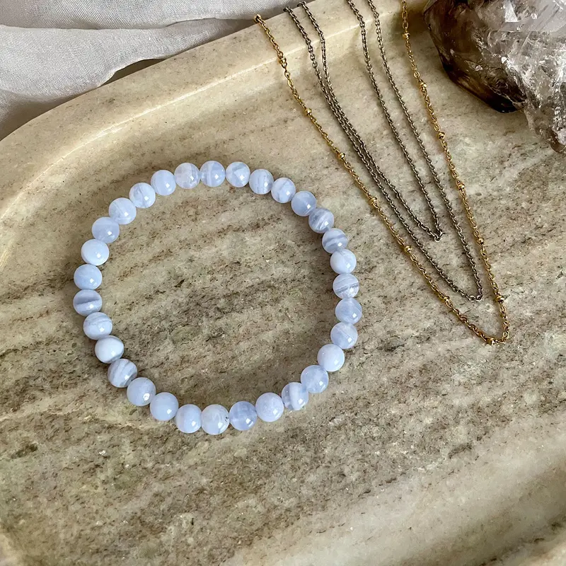 EDELSTEIN ARMBAND "CHALCEDON" (6 mm)