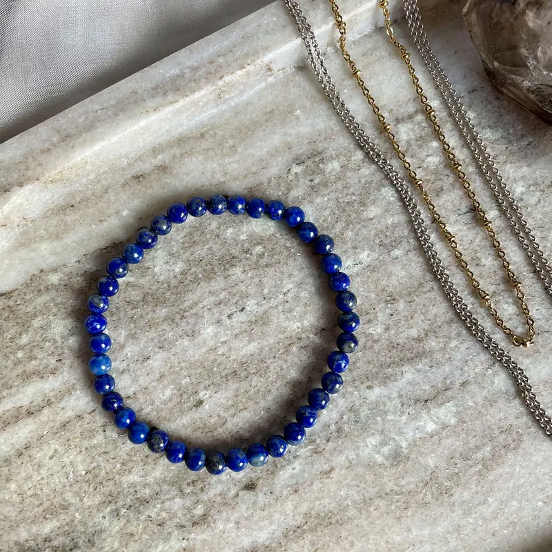 EDELSTEIN ARMBAND "LAPISLAZULI" (4 mm)