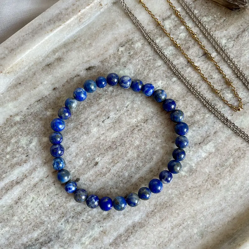 EDELSTEIN ARMBAND "LAPISLAZULI" (6 mm)