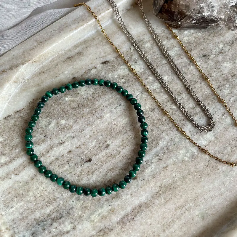 EDELSTEIN ARMBAND "MALACHIT" (4 mm)