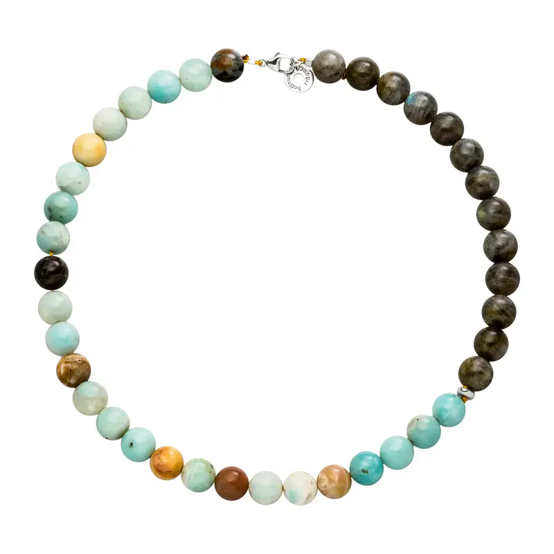 Edelstein Kette „Amazonit & Labradorit“
