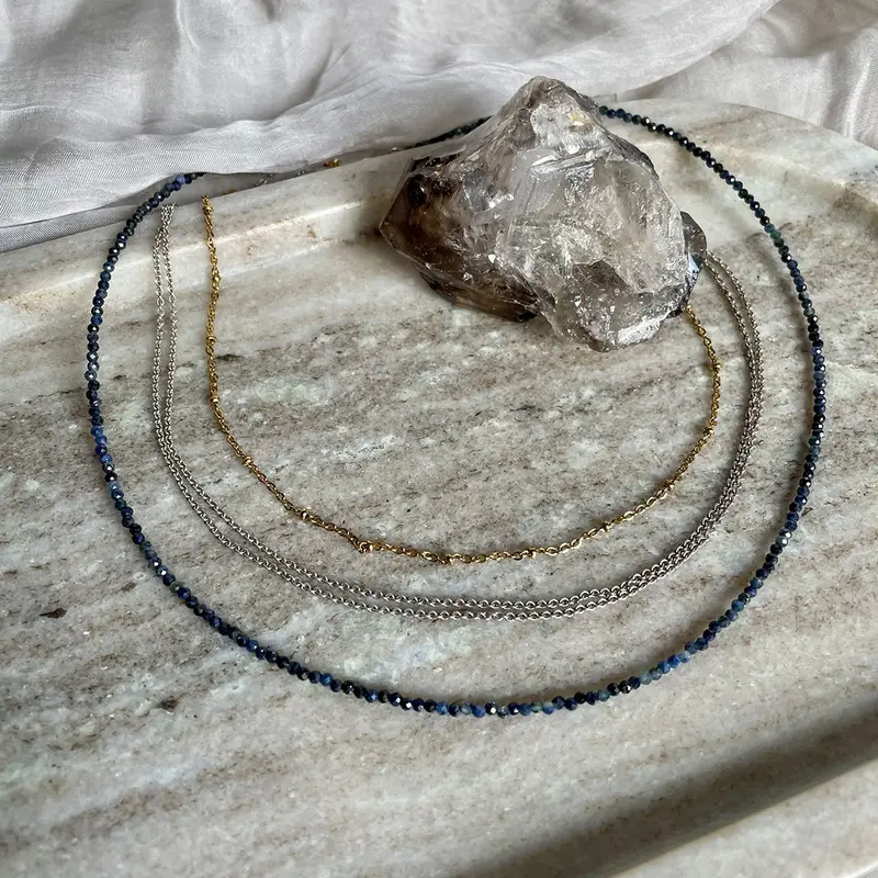 EDELSTEIN KETTE "SAPHIR" (facettiert)