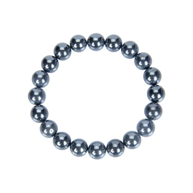Elegantes Natur-Hämatit Armband - Kugeln mit 10mm Durchmesser