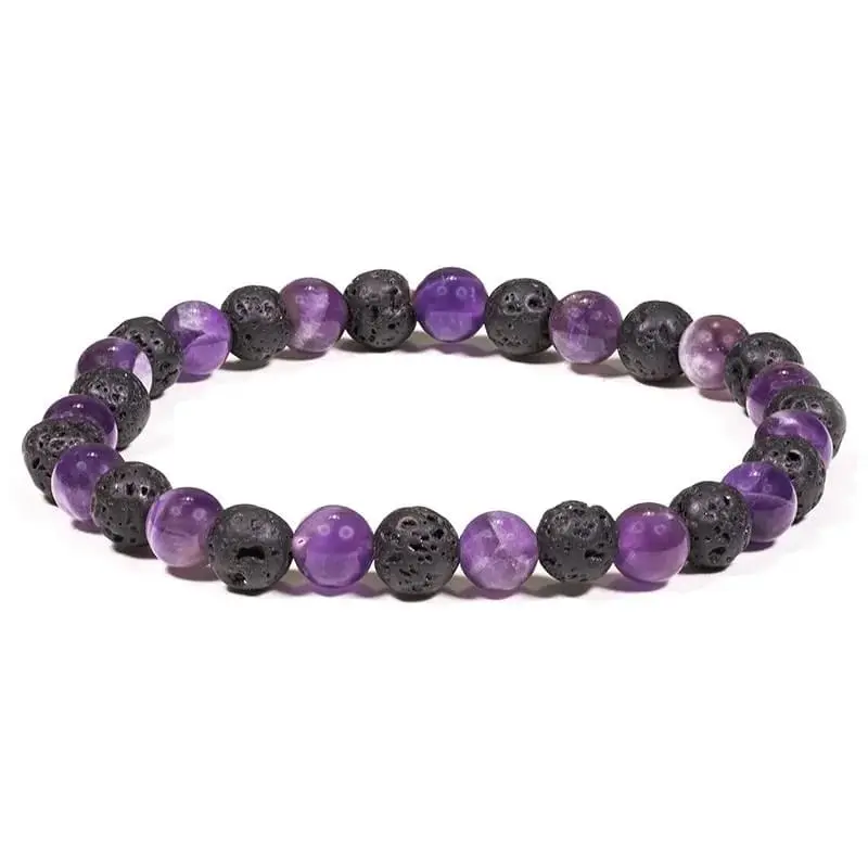 Elemental Harmony - Lava und Amethyst Armband