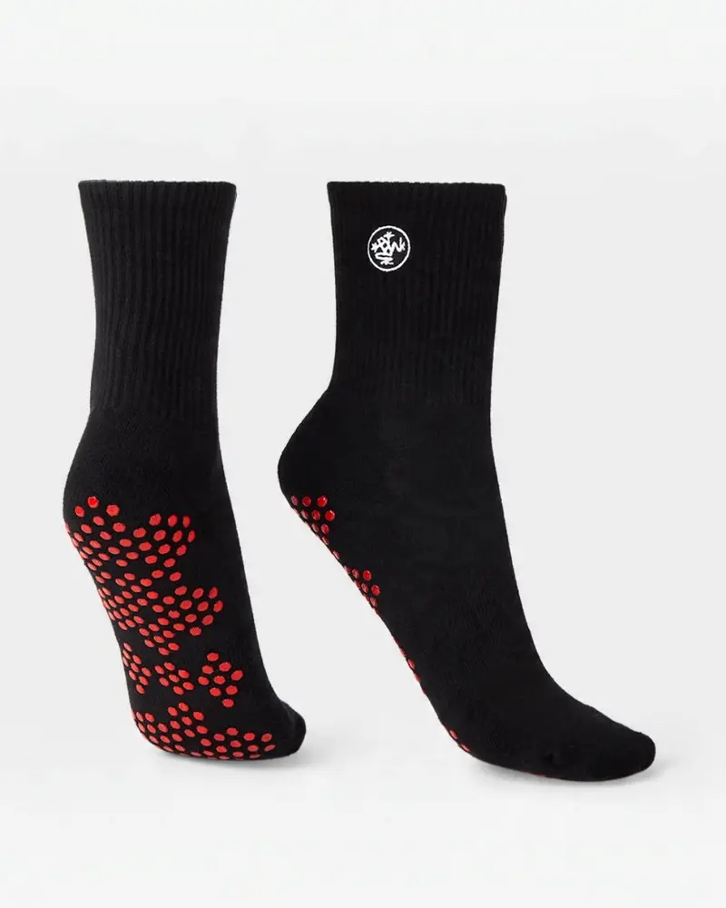 Equilibria Pilates Half Crew Socks - Black