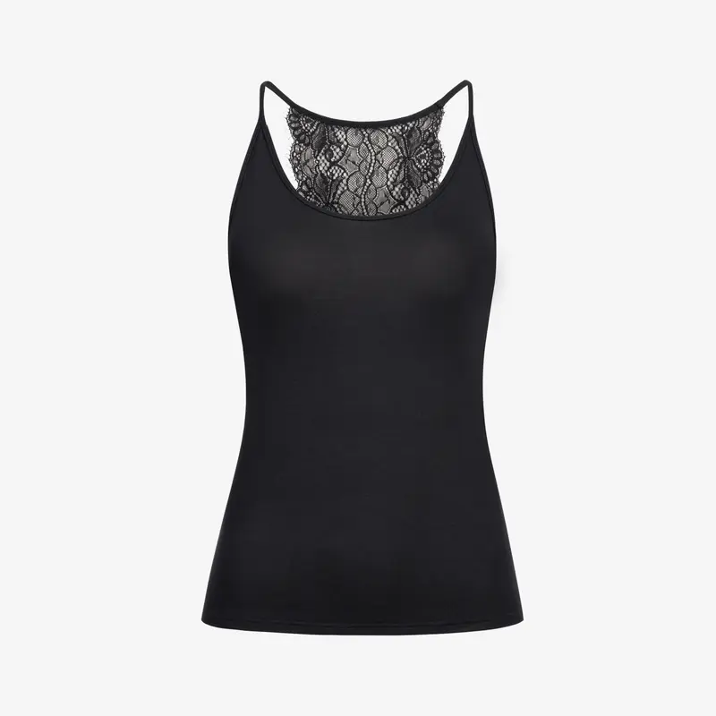 erlich textil Top mit Spitze "Luise" schwarz