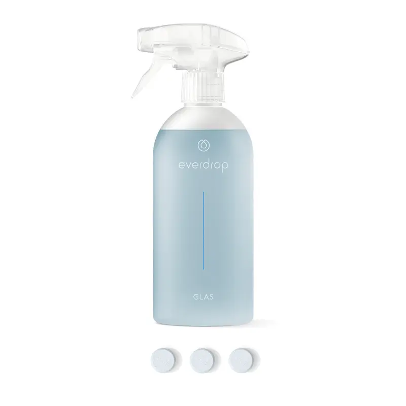 everdrop "Glasreiniger Set" Sprühflasche + 3 Tabs