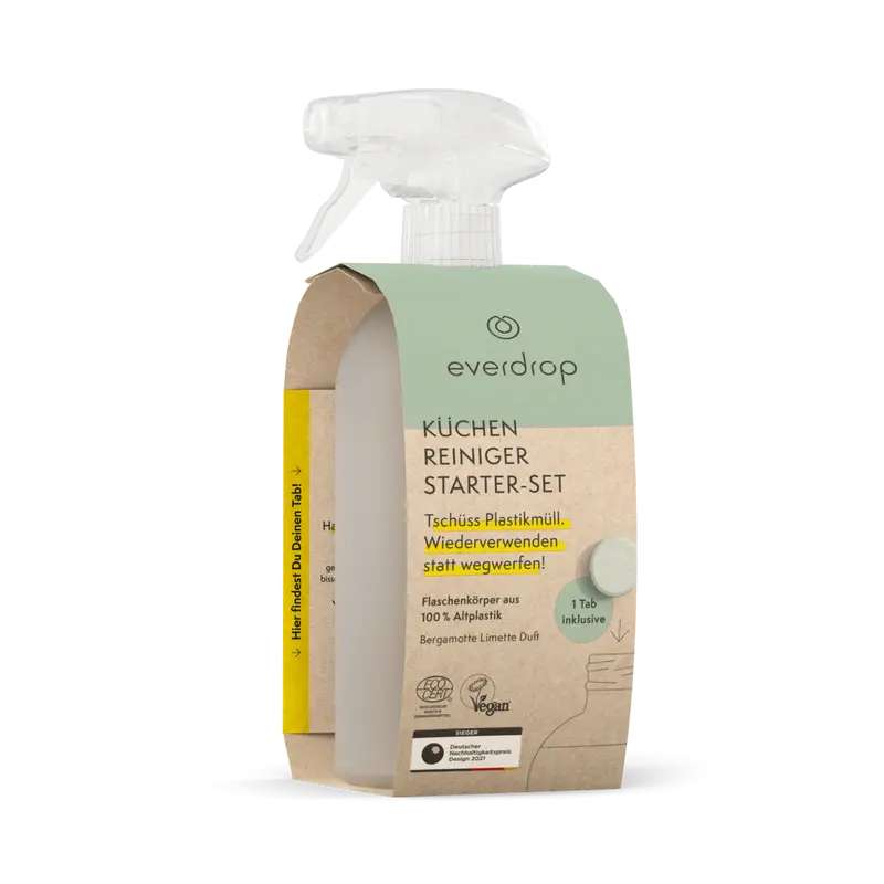 everdrop "Küchenreiniger Set" Sprühflasche + 1 Tab