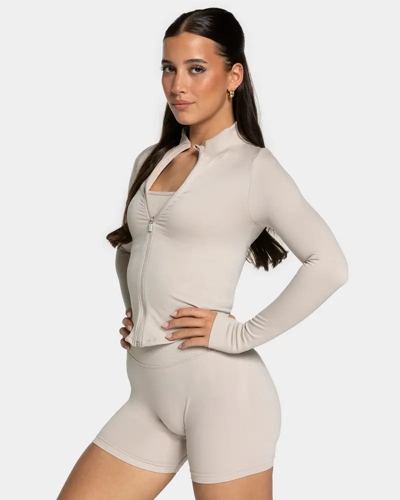 Femme Shaping Zip Jacke "Cream"