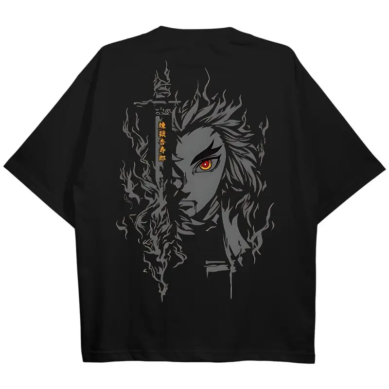 FLAME HASHIRA OVERSIZE SHIRT (BACKPRINT)