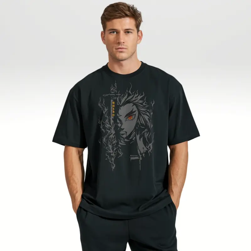 FLAME HASHIRA OVERSIZE SHIRT