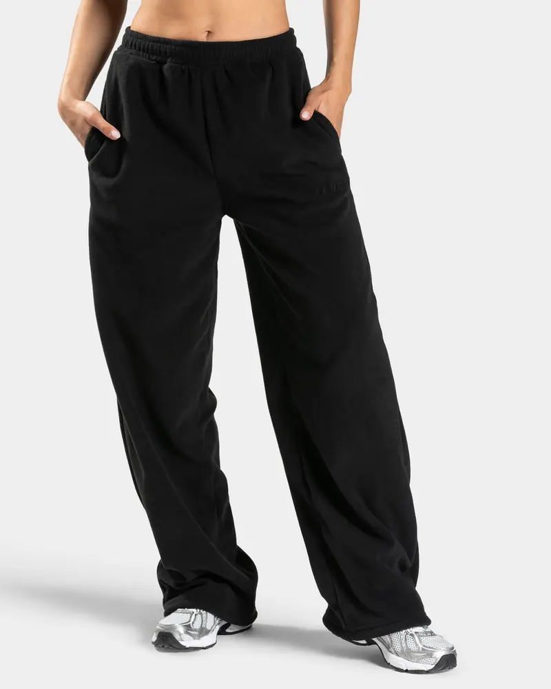 Fleece Straight Leg Jogger "Schwarz"