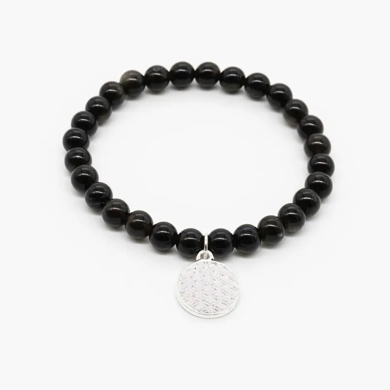 Fleur de Vie - Obsidian Armband
