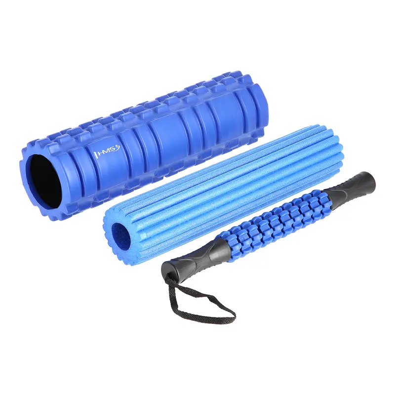 FS118 BLUE MASSAGEROLLE AUS SCHAUMSTOFF / MASSAGEROLLE 3-IN-1 HMS