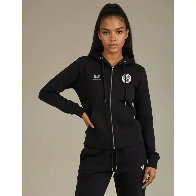 FULL-ZIP HOODIE DAMEN, SCHWARZ