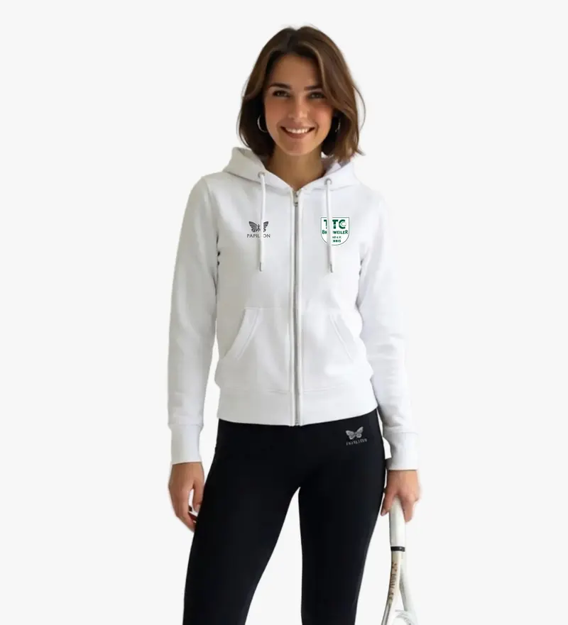 FULL-ZIP HOODIE DAMEN, WEIß