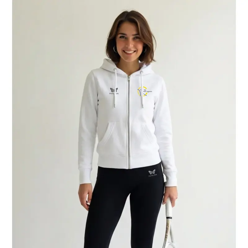 FULL-ZIP HOODIE DAMEN, WEIß