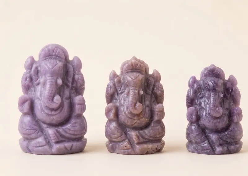 Ganesha Figur Lepidolith mini – Edelstein Figur