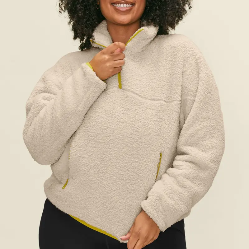 Girlfriend Collective Half Zip Sherpa Jacket "Recycled"