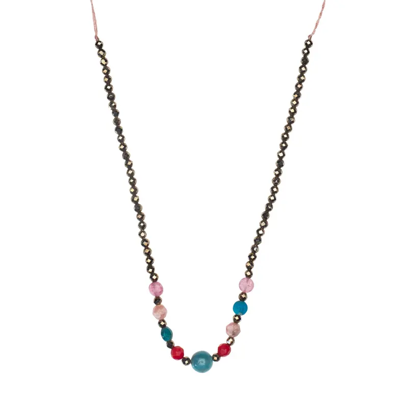 Glitzernder Pyrit Choker mit Apatit