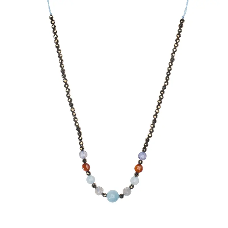 Glitzernder Pyrit Choker mit Opal