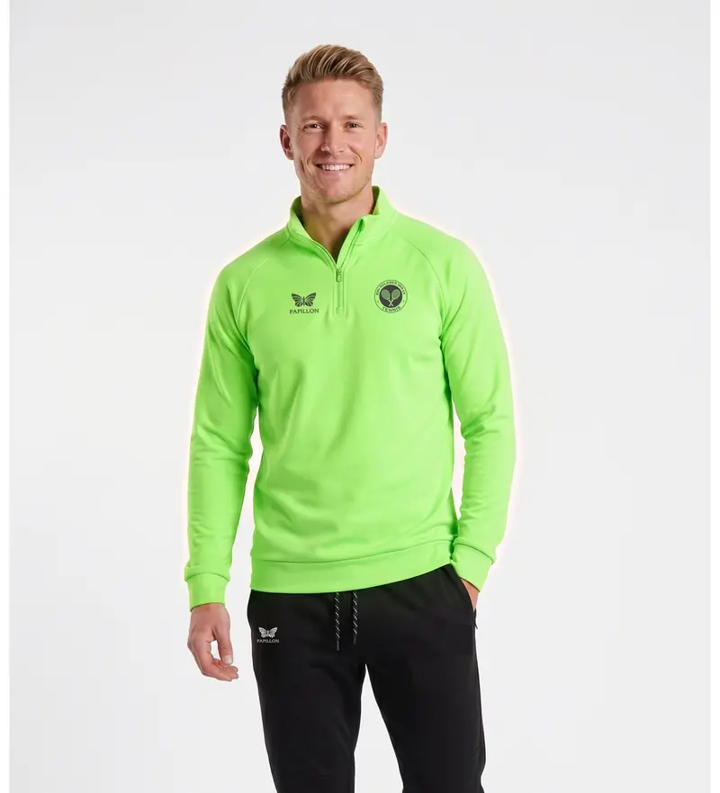 HALFZIP HERREN, NEON-GRÜN