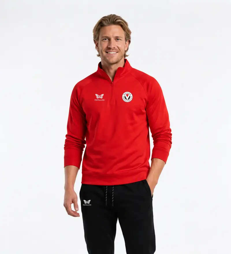 HALFZIP HERREN, ROT