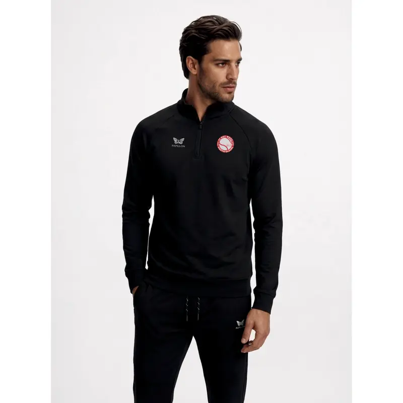 HALFZIP HERREN, SCHWARZ