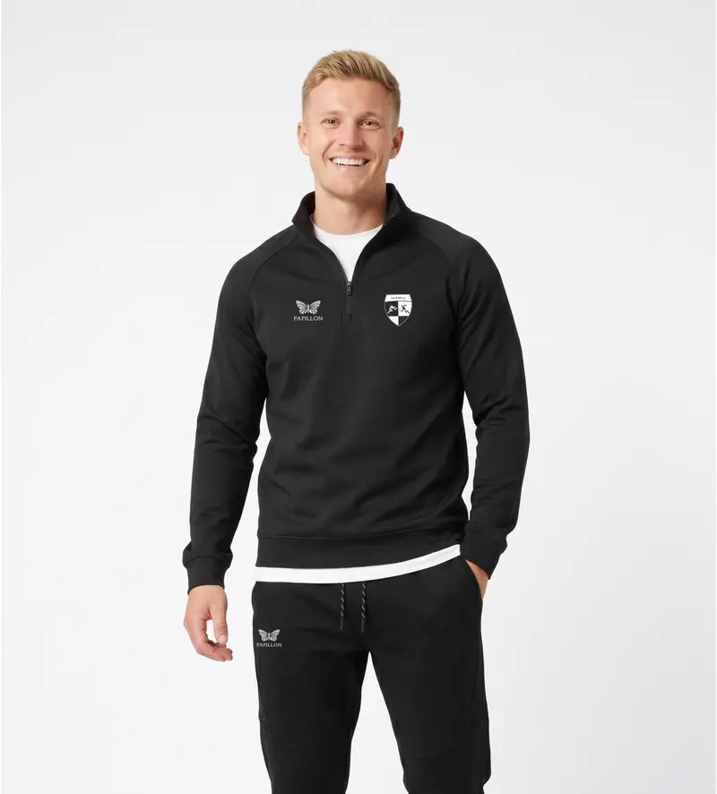 HALFZIP HERREN, SCHWARZ