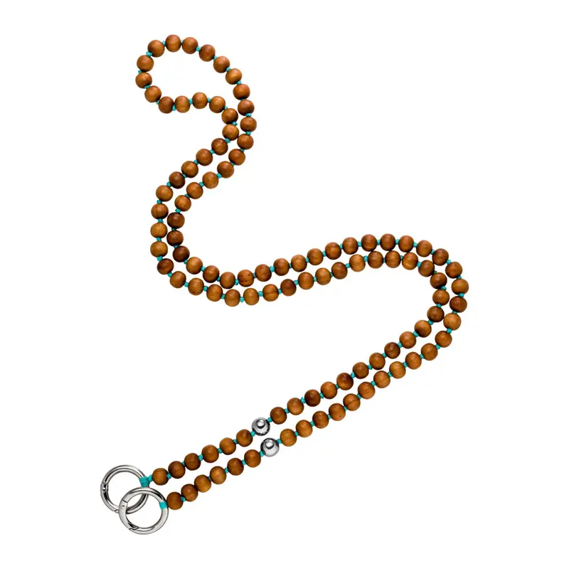 Handy-Mala Sandelholz & Pyrit Silber