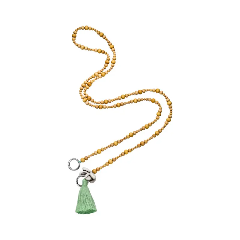 Handykette Sandelholz Perlen „Paradise“ Mint