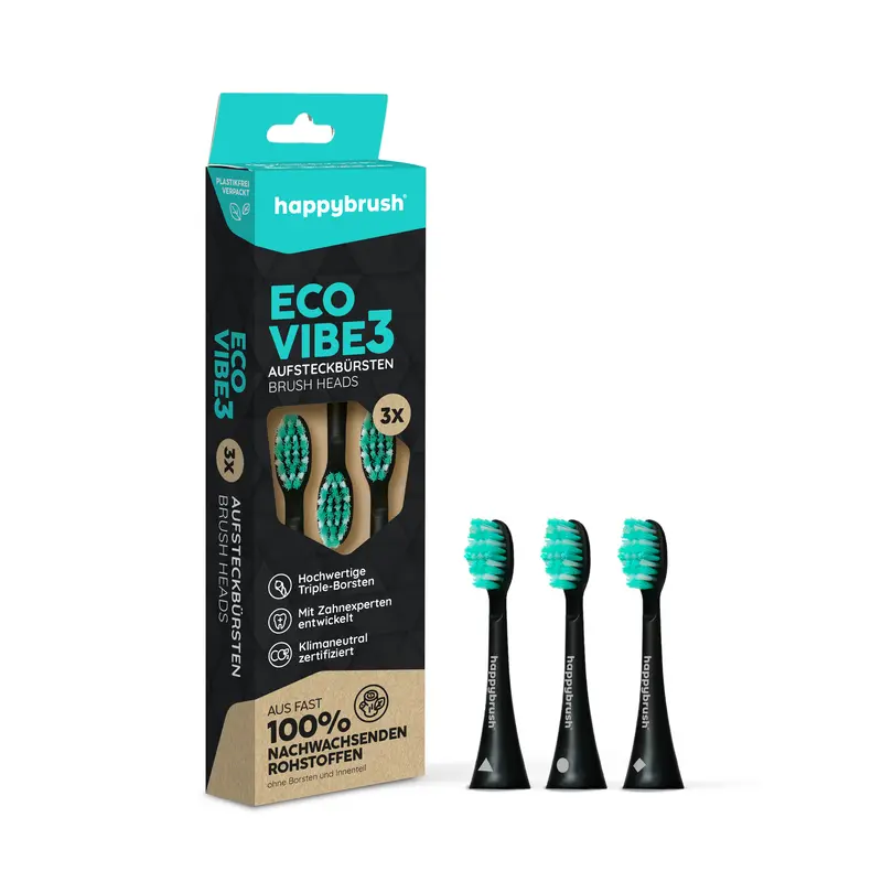 happybrush Aufsteckbürsten "Schall V3" 3er Set