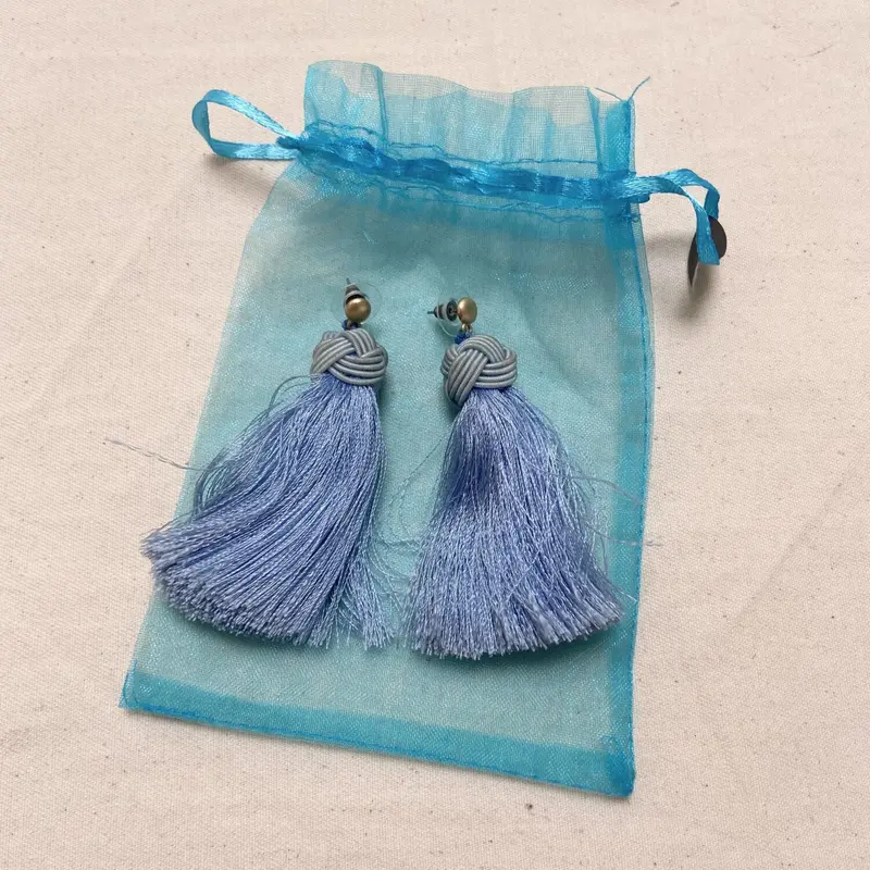 Hart Hagerty Ohrringe "Topknot Tassel" in blau - Dritte Wahl