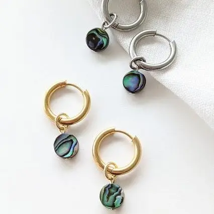 Heavin Creolen Perlmutt Perle "Abalone"