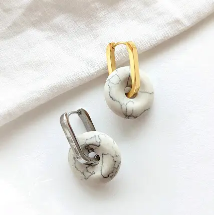 Heavin Creolen "White Marble"