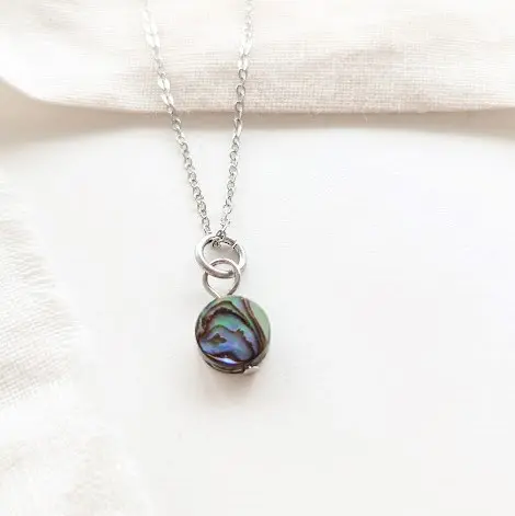 Heavin Kette Perlmutt Muschel "Abalone" - Silber