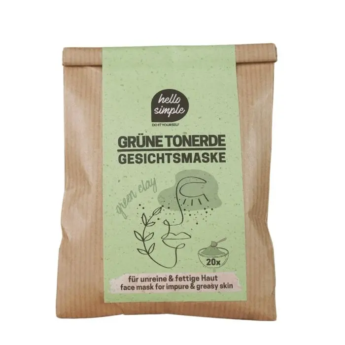 hello simple DIY Gesichtsmaske "Green Clay" 120 g