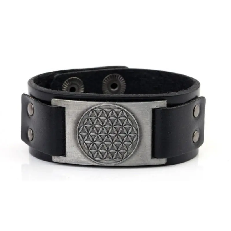 Herren Armband Leder schwarz