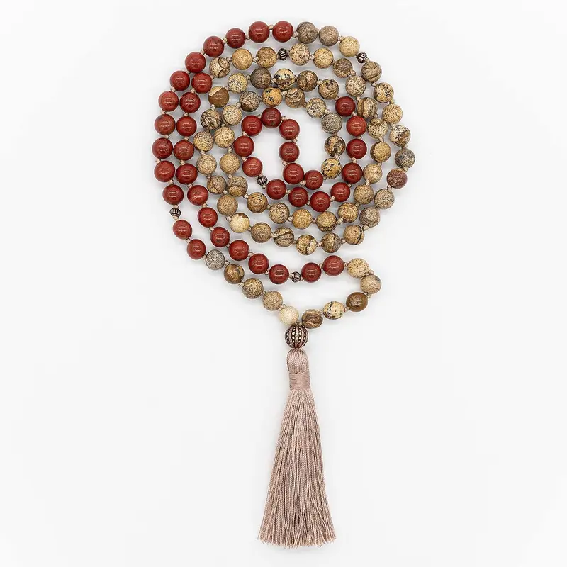 I am Balanced - Mala aus rotem Jaspis