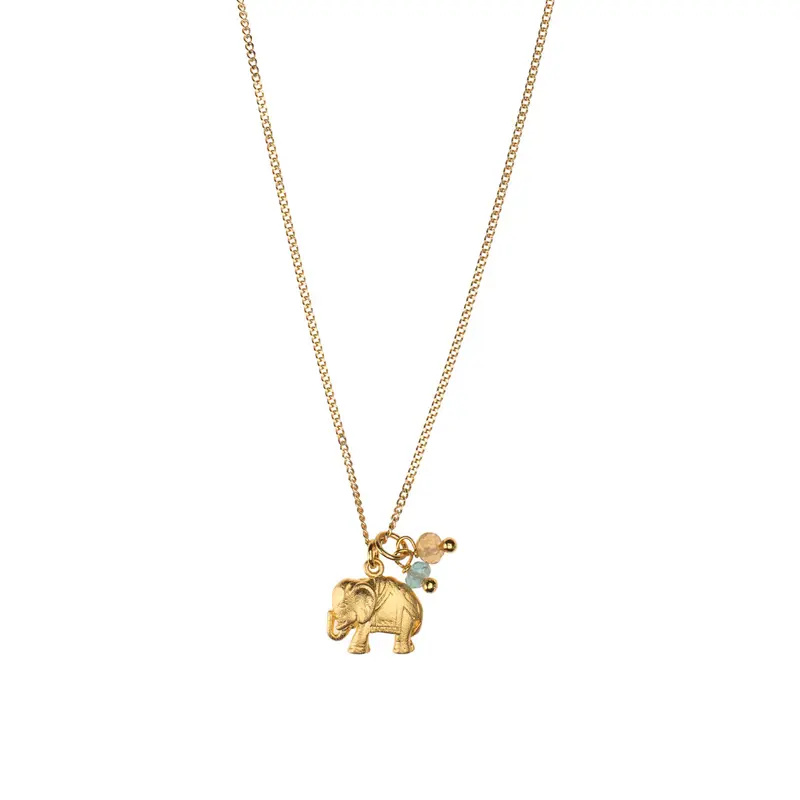 Kette Elefant Gold mit Citrinen
