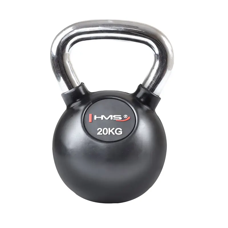 KGC20 VERCHROMTER GRIFF KETTLEBELL AUS GUSSEISEN MIT GUMMIBEDECKUNG HMS