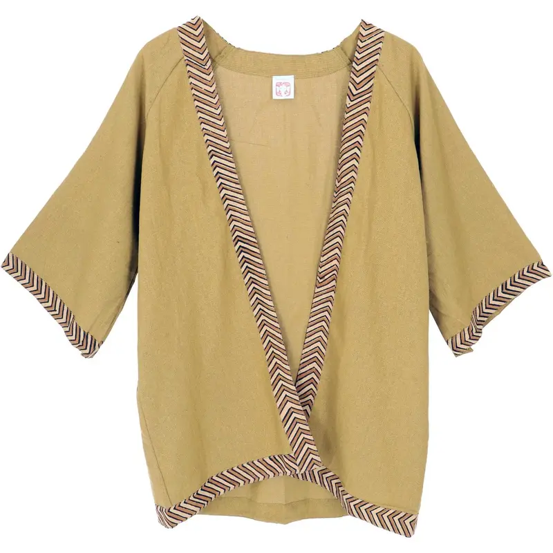Kimono Baumwolle curry