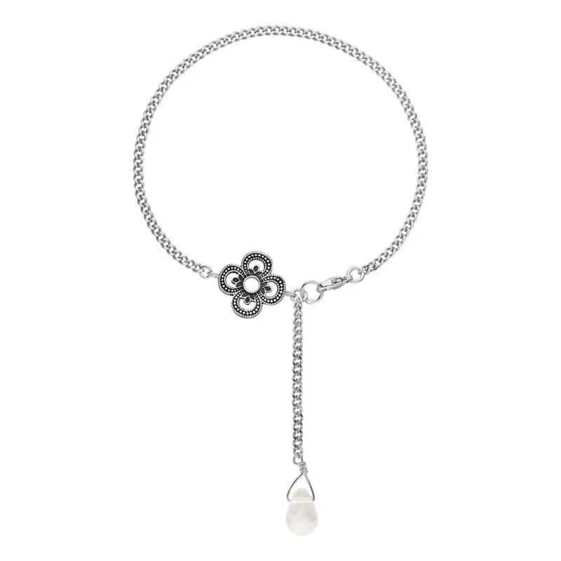 Kleeblatt Armband Glück Silber