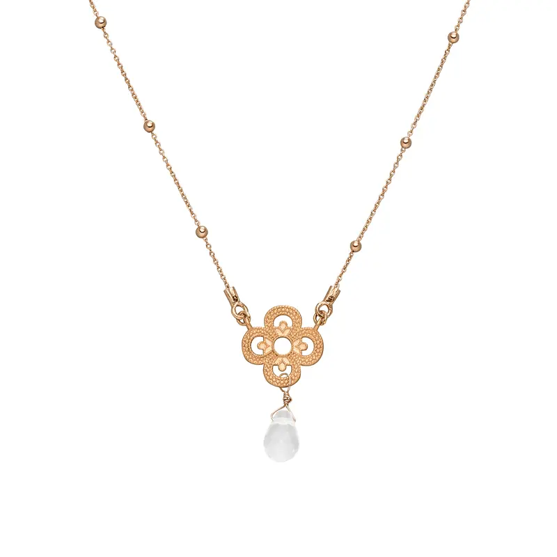 Kleeblatt Kette Glück Rosegold