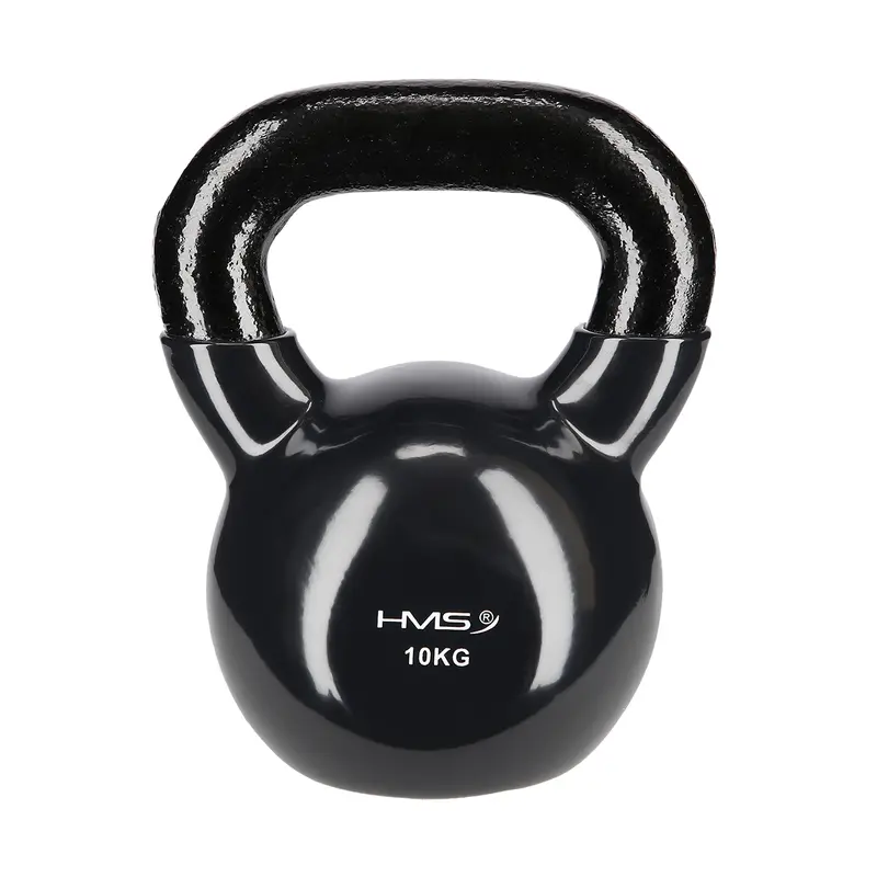 KNV10 BLACK KETTLEBELL AUS GUSSEISEN MIT VINYLBESCHICHTUNG HMS