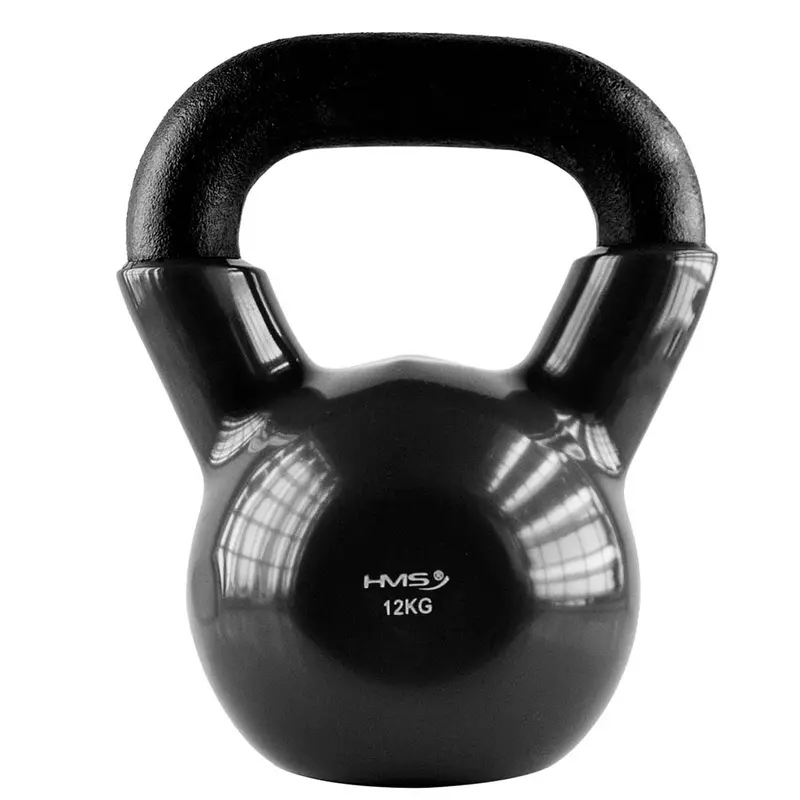 KNV12 BLACK KETTLEBELL AUS GUSSEISEN MIT VINYLBESCHICHTUNG HMS