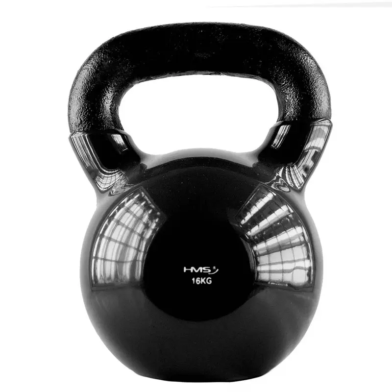 KNV16 BLACK KETTLEBELL AUS GUSSEISEN MIT VINYLBESCHICHTUNG HMS